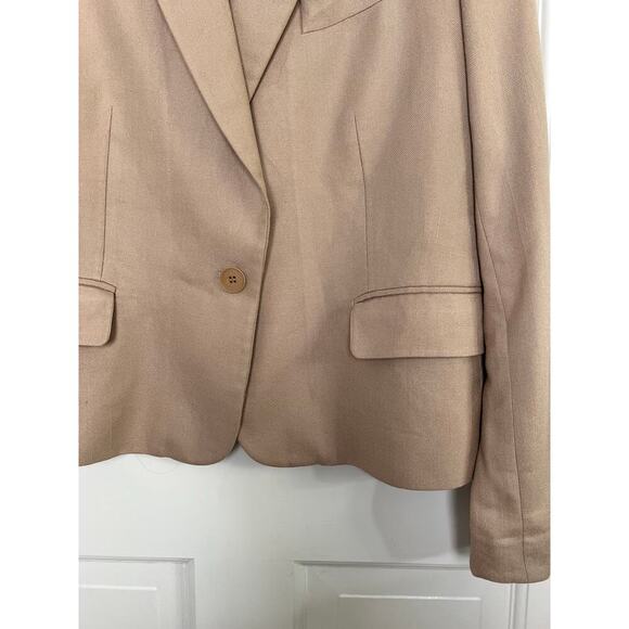 Stella McCartney Women's 40 US 4/6 Tan Blazer Jacket Single Button Breasted FLAW - Picture 4 of 16